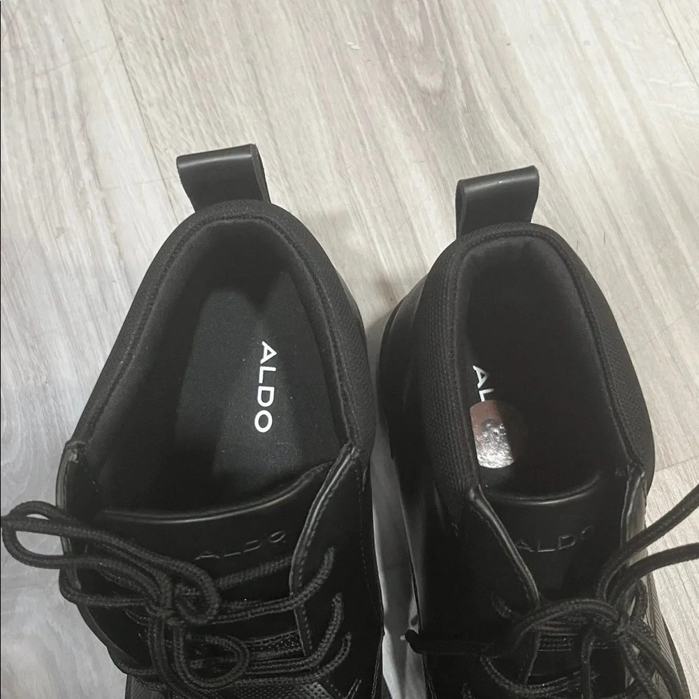 Aldo Mens 8‎ M Black Chukka Dress Boot Shoes Lace